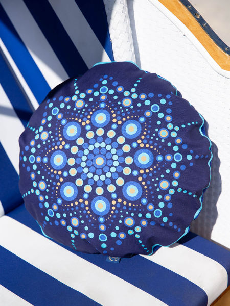 Dekoracyjna poduszka mandala - granatowa